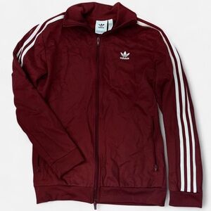 Adidas Burgundy Jacket with White Accents
